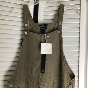 nicole miller linen overalls